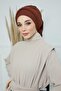 Pleated Design Ready-Made Turban,Dark Brown,Ht-108A - 4