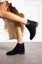 Women's Black V Buckled Zip-Up Comfortable Boots PTK081 - 2