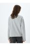 Textured Stand Collar Long Sleeve Sweater - 4