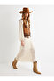 Standard Waist Openwork Floral Midi Length Knitwear Skirt - 2