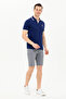 Men's Navy Blue Polo Neck T-Shirt 50263441 -Vr033 - 3
