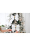 3 Pieces White Color 25 cm Christmas Tree Decorative Glitter Bow Ornament 25 cm Shimmering - 3