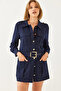 Women's Navy Blue Casual Cargo Jacket Mbms020 60501020 - 7