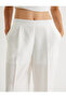 X Melis Ağazat - Wide Leg Trousers with Half Lining, Pleated Detail and Pockets - 5