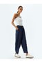 Modal Fabric Pocket Elastic Waist Tied Balloon Trousers - 2