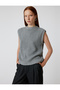 Round Neck Knitwear Sweater with Back Window Detail - 2
