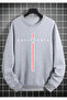 California Printed Crew Neck Gray Oversize Sweatshirt - 2