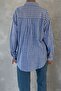 Women's Blue Striped 100% Cotton Oversize Shirt (Buy Size 1 Small) - 3