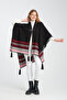 Ethnic Patterned Poncho, Fisherman Stitch Button Detailed Poncho, Outerwear Poncho, Knitwear Stylish Poncho - 4