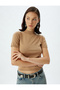 Basic Short Sleeve Sweater Lightweight Stand Collar