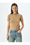 Basic Short Sleeve Sweater Lightweight Stand Collar - 3