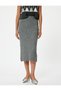 Standard Waist Midi Knitwear Pencil Skirt - 3