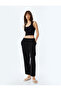 Linen Blend Trousers High Waist Wide Leg with Pockets Tieable Waistband