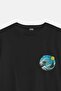 Starry Night Great Wave Hokusai Van Gogh Art Painting Minimal Art Printed Black Oversize T-Shirt - 3