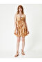 4SAK80302EW Cotton Women's Dress BROWN PATTERNED - 3