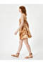 4SAK80302EW Cotton Women's Dress BROWN PATTERNED - 2