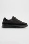 Monster Men's Black Suede Detail Fabric Cloth Daily Orthopedic Memory Sole Sports Sneakers