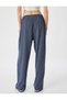 Comfortable Fit Textured Waist Tied Trousers - 4