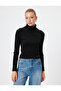 Basic Long Sleeve Ribbed Knitwear High Top Sweater - 3
