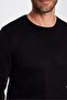 Men's Slim Fit Slim Fit Soft Texture Non-Pilling Black Crew Neck Knitwear Sweater - 4
