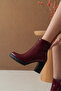 Greslyrra Women's High Heeled Boots 0012515 Burgundy Patent Leather - 2