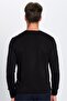 Men's Standard Fit Regular Fit Soft Textured Non-Pilling Black V-Neck Knitwear Sweater - 5