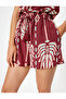X Melis Ağazat - Viscose Mini Shorts with Floral Ethnic Pattern, Tie-Waist, Pockets, Comfortable Fit - 5