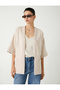 Kimono Short Flared Sleeve Cotton with Pockets - 3