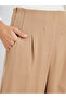 Solid Wide Leg Pants with Fold Pleats - 4
