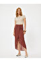 X Melis Ağazat - Midi Length Sarong Skirt Double-Breasted Asymmetrical Slim Fit