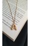 Letter a Necklace - Steel Waterway Drumstick, Stone Detailed Antelergic, 1 Year Warranty, 45 cm Fmaccesories