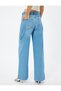 Low Waist Denim Pants with Pocket Detail Comfortable Fit - Loose Straight Fit Jeans - 4