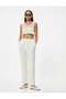 High Waist Modal Fabric Pants Loose Wide Leg Waist Lace up Pockets