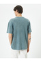 Washable T-Shirt with Slogan Embroidery, Crew Neck, Short Sleeve, Cotton - 4