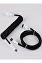 Lano coiled cable type c keyboard 1.5 meter mechanical keyboard data cable white aviator connector ... - 8
