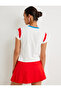 Color-Blocking Printed T-Shirt Short Sleeve Crew Neck Cotton Slim Fit - 4