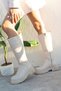 Women's Beige Leather Boots - 4