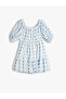 Mini Fisto Dress Short Balloon Sleeve Cotton Off Shoulder - 2