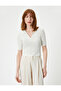 Polo Neck Sweater Knitwear Crop Short Sleeve - 3