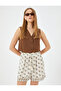 Floral Linen Blend Shorts with Elastic Waist and Tie - 2