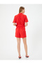 Double Breasted Shorts Jumpsuit Shirt Collar Tie-Up Detail Short Sleeve - 4