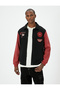 College Jacket Embroidered Snap Button Pocket Classic Collar - 3