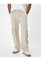 Cargo Pocket Gabardine Trousers High Waist Buttoned - 3