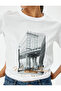 Slogan Printed T-Shirt Short Sleeve Crew Neck Cotton Standard Fit - 5