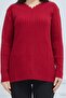 Elçelya Women's Red Knitwear V-Neck Winter Mother Stretchy Sweater - 3