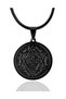 Hz. Seal of the Sorcerer Unisex Steel Leather • Necklace for Lover • Spouse • Mom • Dad • Friend