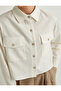 Crop Shirt Linen Blend Long Sleeve with Pockets Buttoned - 5