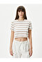 Crew Neck Crop Cotton T-Shirt - 3