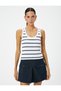 Knitwear Tank Top U Neck Thick Strap Textured Standard Cut - 3