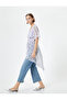 Floral Chiffon Blouse Asymmetrical Cut Deep V-Neck Buttoned Ruffles - 2